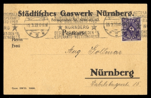 1923, Kunst u. Kultur,Esperanto,, DR 230, Brief