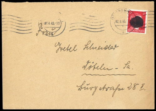 1945, SBZ Bundesland Sachsen, AP 827 I, Brief