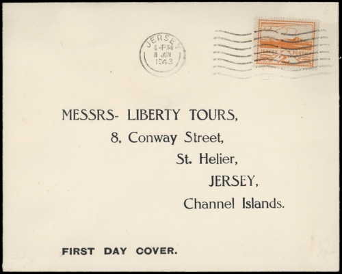 1943, Deutsche Besetzung II. WK Jersey, 6, FDC