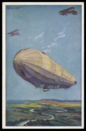 1914, Zeppelin,Zeppelin Postkarten,Luftflotten-Verein, Brief