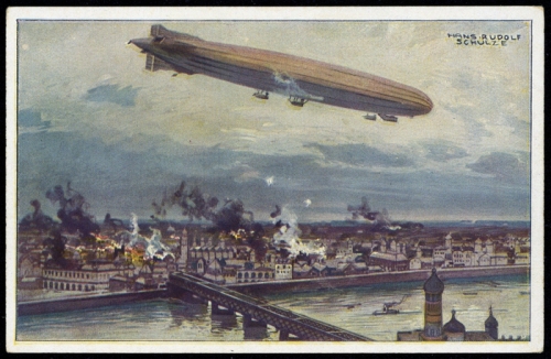 1914, Zeppelin,Zeppelin Postkarten,Luftflotten-Verein, Brief