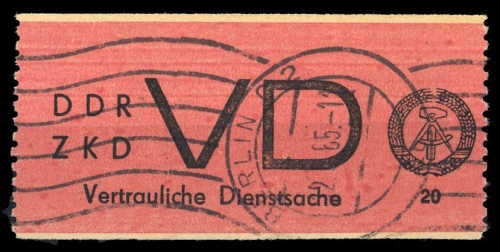 1965, DDR Vertrauliche Dienstsachen, VD 1 A, gest.
