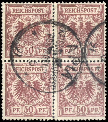 1890, Deutsche Kolonien Samoa, Vorläufer, V 50 b (4), gest.
