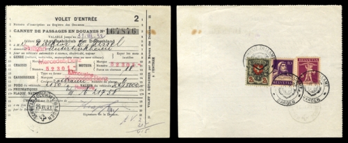Schweiz Gebührenbelege Zoll KFZ Einreise, 200 u.a., Brief