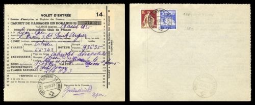 Schweiz Gebührenbelege Zoll KFZ Einreise, 276 u.a., Brief