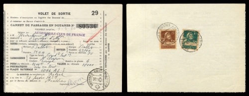 Schweiz Gebührenbelege Zoll KFZ Ausreise, 203+207, Brief