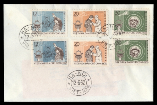 1962, Vietnam Nord Ausgaben für den Norden, 217-19 U u.a., FDC