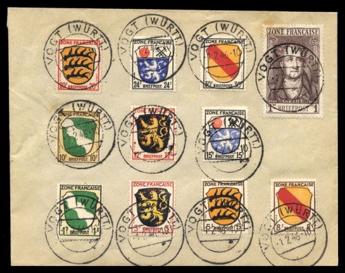 1945, Französische Zone Allgemeine Ausgabe, 1-11, Brief