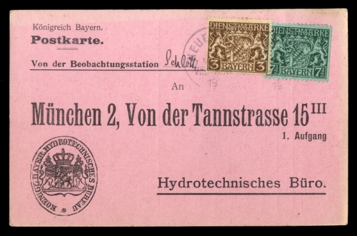 1919, Altdeutschland Bayern, D 16, 18, Brief