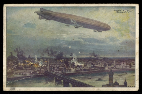 1914, Zeppelin,Zeppelin Postkarten,Luftflotten-Verein, Brief