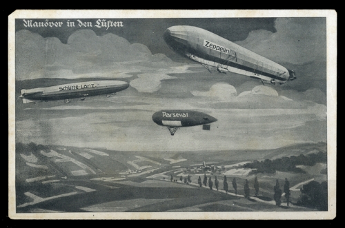 1914, Zeppelin,Zeppelin Postkarten,Luftflotten-Verein, Brief