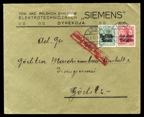 1915, Deutsche Besetzung I. WK Polen, 2-3, Brief