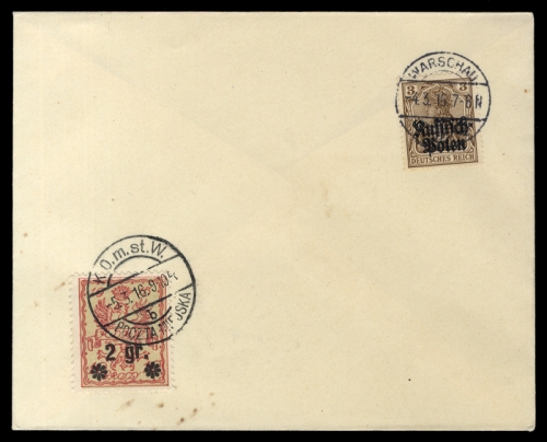 1916, Deutsche Besetzung I. WK Polen, 9, Russ.P. 1, Brief