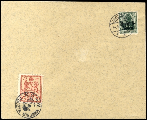 1915, Deutsche Besetzung I. WK Polen, 2, russ.P. 2, Brief