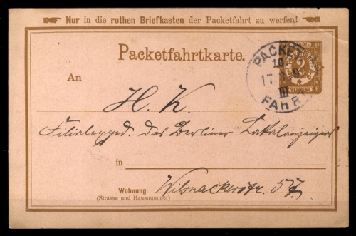 1897, Deutsches Reich Stadtpost, Brief
