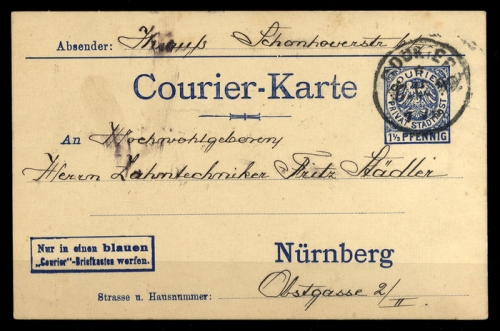 Deutsches Reich Stadtpost, PP, Brief