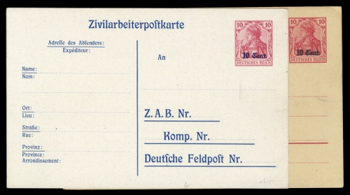 1916, Deutsche Besetzung I. WK Etappengebiet West, P 6 II, 9, Brief