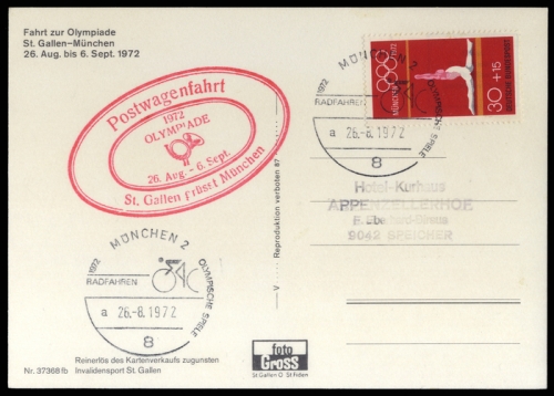 1972, Sport u. Spiel,Olympiade München 1972,Sonderstempel, 721, ...