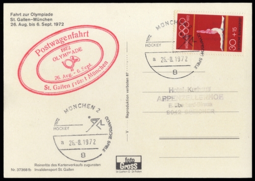 1972, Sport u. Spiel,Olympiade München 1972,Sonderstempel, 721, ...