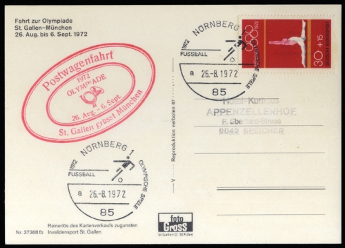 1972, Sport u. Spiel,Olympiade München 1972,Sonderstempel, 721, ...