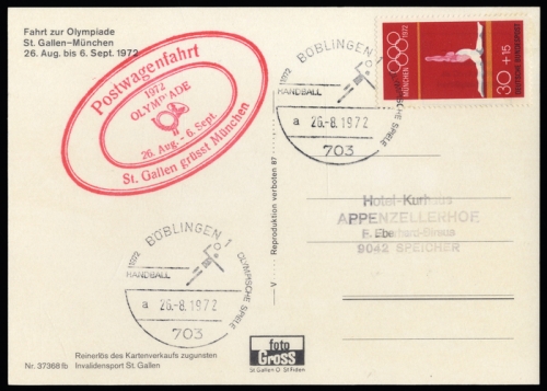 1972, Sport u. Spiel,Olympiade München 1972,Sonderstempel, 721, ...