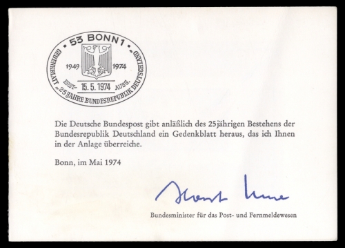 1974, Bundesrepublik Deutschland, Block 10, Brief