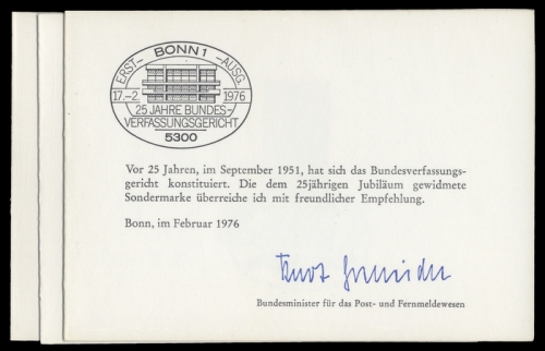 1976, Bundesrepublik Deutschland, 879 u.a., Brief