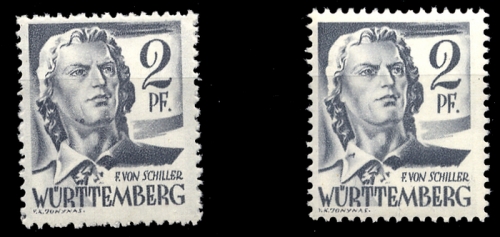 1947, Französische Zone Württemberg, 1 I+II, **