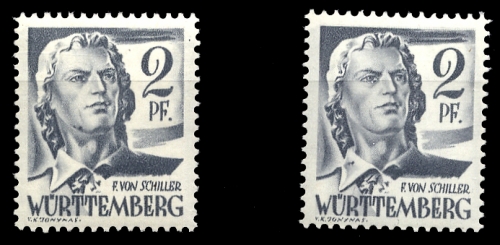 1947, Französische Zone Württemberg, 1 I+II, **