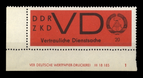 1965, DDR Vertrauliche Dienstsachen, VD 3, **
