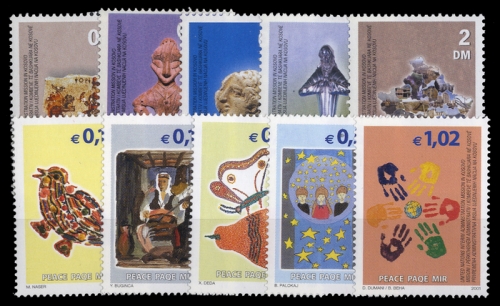 2000, Jugoslawien Ausgabe für den Kosovo, 1-5 u.a., **