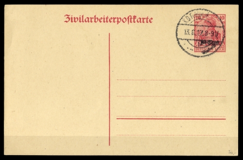 1916, Deutsche Besetzung I. WK Etappengebiet West, P 6, Brief