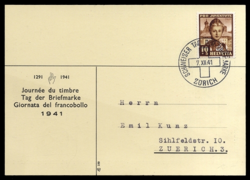 1941, Postgeschichte,Tag der Briefmarke,International bis 1945, ...