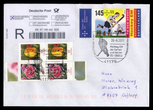 2011, Sport u. Spiel,Ballsport,Hockey, 2860 u.a., Brief