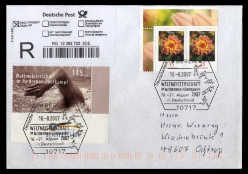 2007, Sport u. Spiel,Wassersport,sontiges, 2587 u.a., Brief