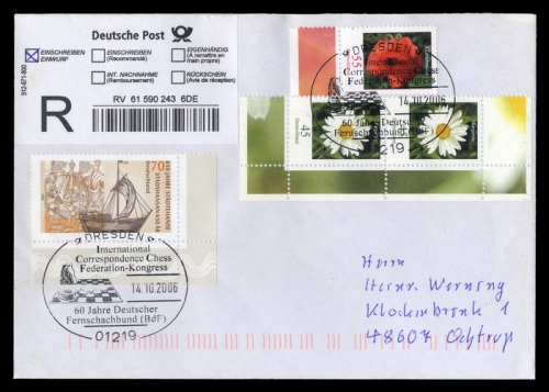 2006, Sport u. Spiel,Schach,, 2558 u.a., Brief