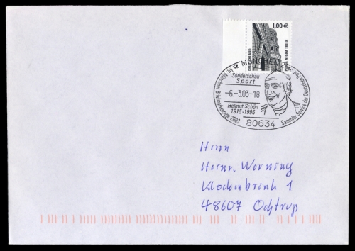 2003, Sport u. Spiel,Fussball sonstige, 2301, Brief