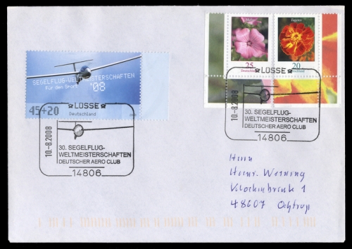 2008, Luftfahrt,Segelflug,sonstige, 2649 u.a., Brief