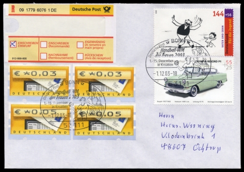 2003, Sport u. Spiel,Ballsport,Handball, 2353, 2363, A 5, Brief