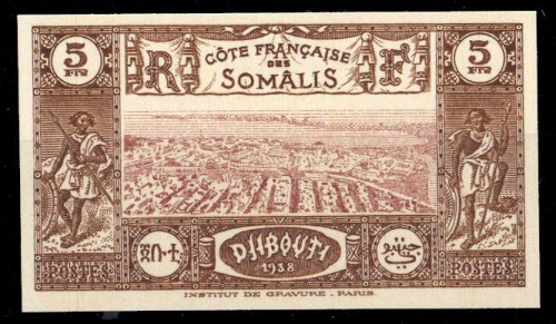 1938, Französisch Somaliküste, 180 U y, **