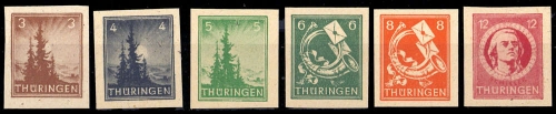 1945, SBZ Thüringen, 92-97 U, **