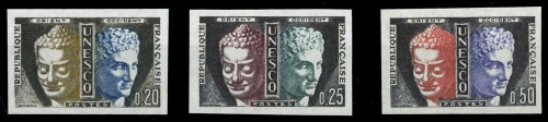 1961, Frankreich Dienstmarken für die UNESCO, 1-3 U, **