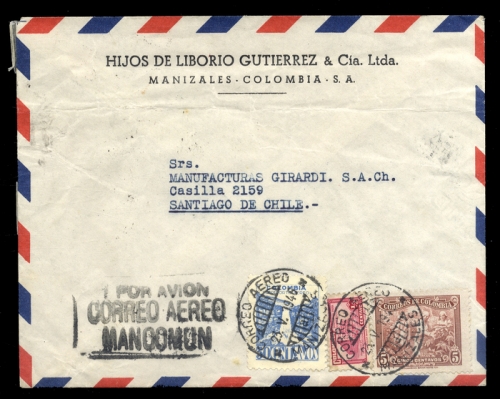 1946, Kolumbien, 404 u.a., Brief