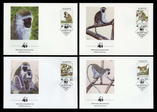 1986, St. Kitts Nevis, 184-87, FDC