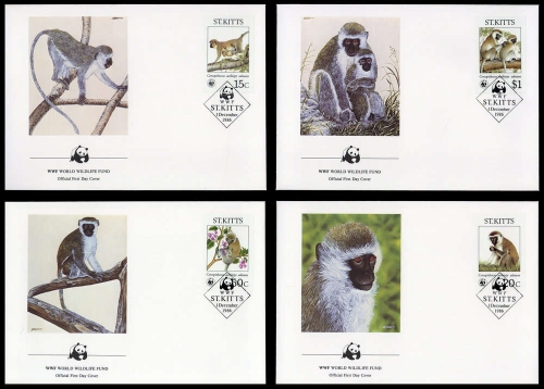 1986, St. Christopher St. Kitts, 184-87, FDC