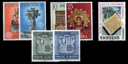 1974, Andorra Spanische Post, 88-89 u.a., **