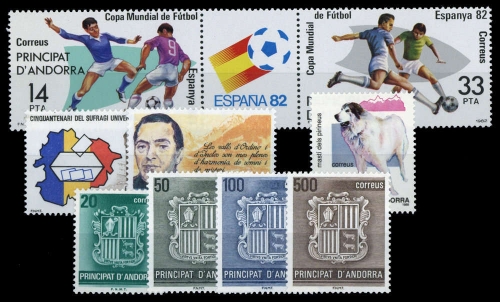 1982, Andorra Spanische Post, 155-56 u.a., **