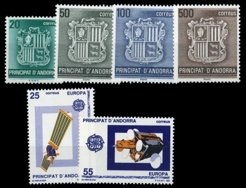 1988, Andorra Spanische Post, 205-08 u.a., **