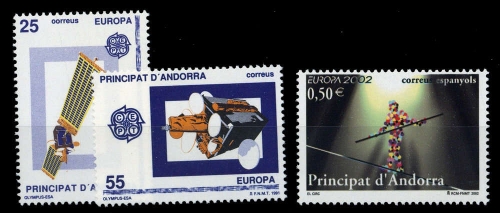 1991, Andorra Spanische Post, 221-22 u.a., **