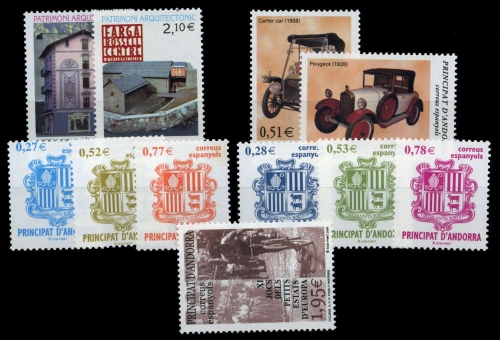 2002, Andorra Spanische Post, 291-92 u.a., **
